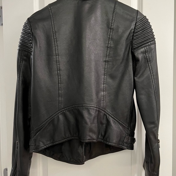 Trouvé black leather moto jacket - Picture 5 of 6